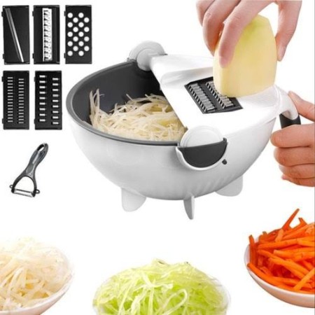 Magic Rotate Vegetable Cutter with Drain Basket