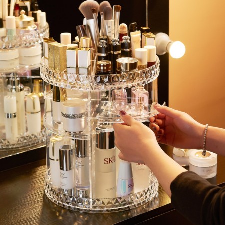 360 Make Up Organizer Box Degree Rotation Cosmetic Organizer