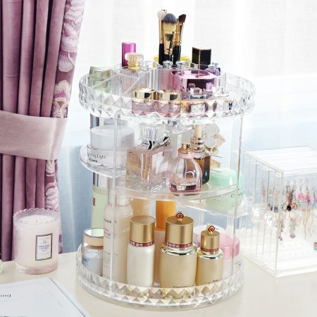 360 Make Up Organizer Box Degree Rotation Cosmetic Organizer
