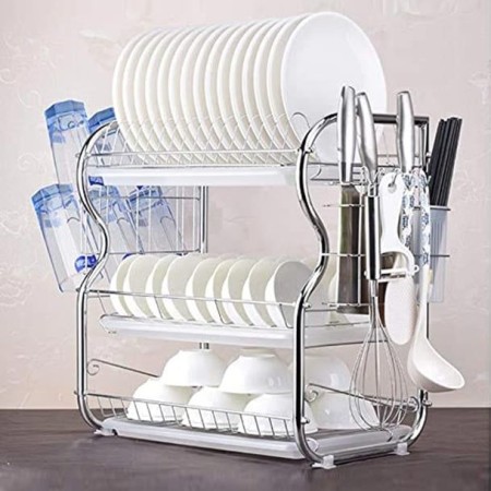 3 Layer Dish Rack Stainless Steel