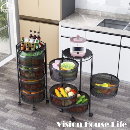 4 Layer Round Shape Kitchen Rack
