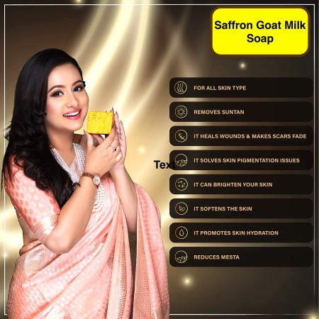 Saffron Goat Milk soap with Box 100gm