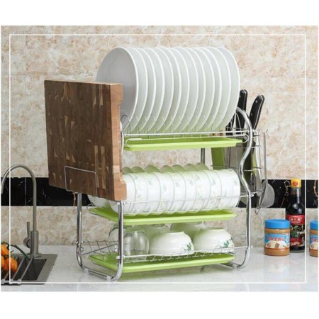 3 Layer Dish Rack Stainless Steel