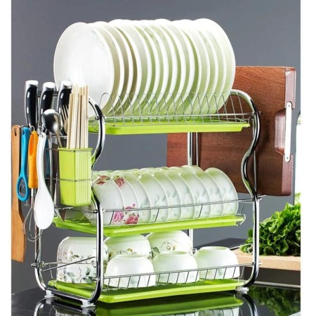 3 Layer Dish Rack Stainless Steel