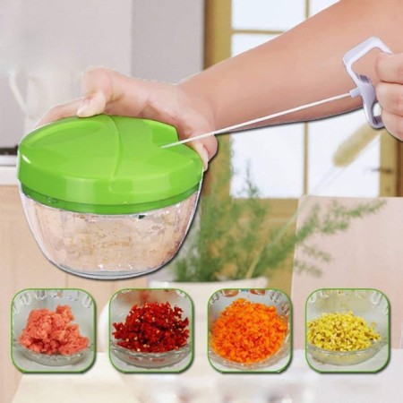 500ml Hand Chopper Vegetable Cutter Chopper Manual Food-Processor Vegetables, Onions, Garlic in Seconds