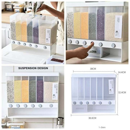 6 in 1 Wall Mount Kitchen Spice Containers