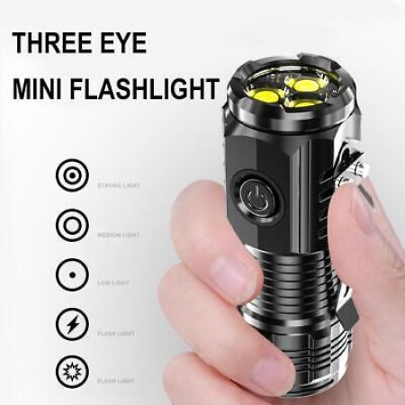 Super Bright Mini 3LED Flashlight With Pen Clip