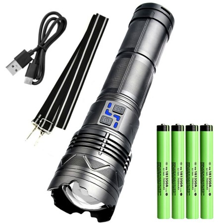 High Power Flashlight Strong Light LED 30400mah