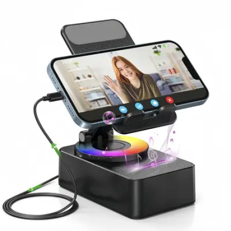 3 In 1 Mobile Phone Bracket Bluetooth Speaker Power Bank Rotating Foldable Lazy Desktop Holder Stand For Cell Phone Tablets IPad