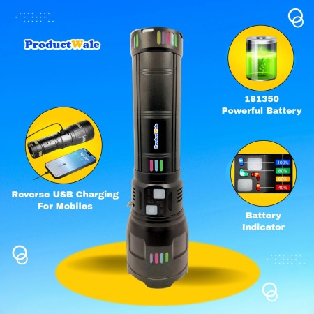 3km Range COBA CB-W518 Flashlight LED Rechargeable Torch