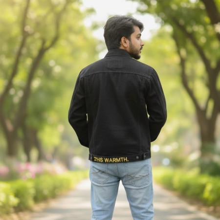 Denim Wash Jacket (Black Color)