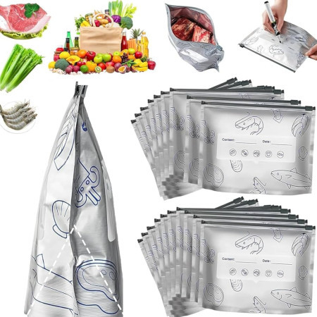 (40 Pcs) Aluminum Foil Zip Lock Bag- MADE IN CHINA