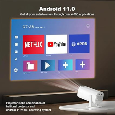 Gaming 4K 1200P Support Portable WiFi  Android 11 Projector