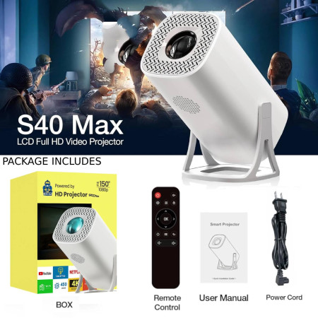 Gaming 4K 1200P Support Portable WiFi  Android 11 Projector