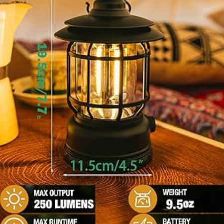Rechargeable Stepless Dimming Handheld LED Camping Lamp