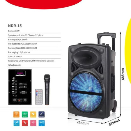 Karaoke Rechargeable Bluetooth Trolly Speaker