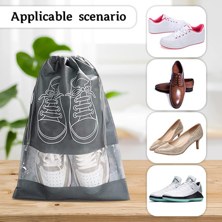 5pcs Portable Shoe Storage Organizer Bag with Transparent Window