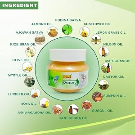 2 Pcs Vediva Orthayu Pain Relief Balm 200gm Made In India
