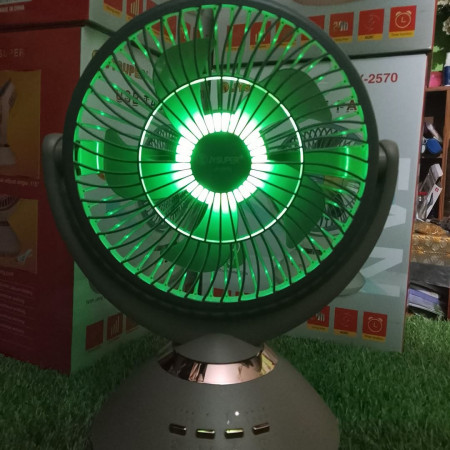 Joy Super JY-2570 Professional 6 Battery Rechargeable Portable Table Fan