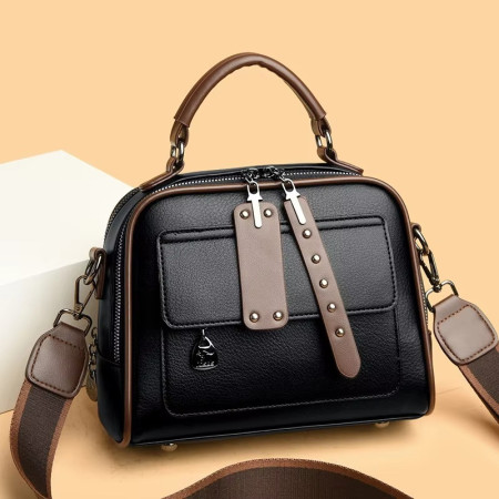 Black Color  Soft Leather Ladies Handbag
