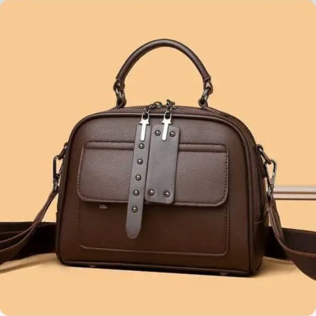 Coffee Color Soft Leather Ladies Handbag