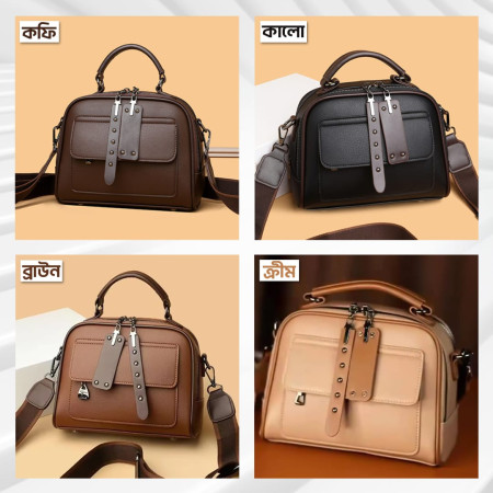 Black Color  Soft Leather Ladies Handbag